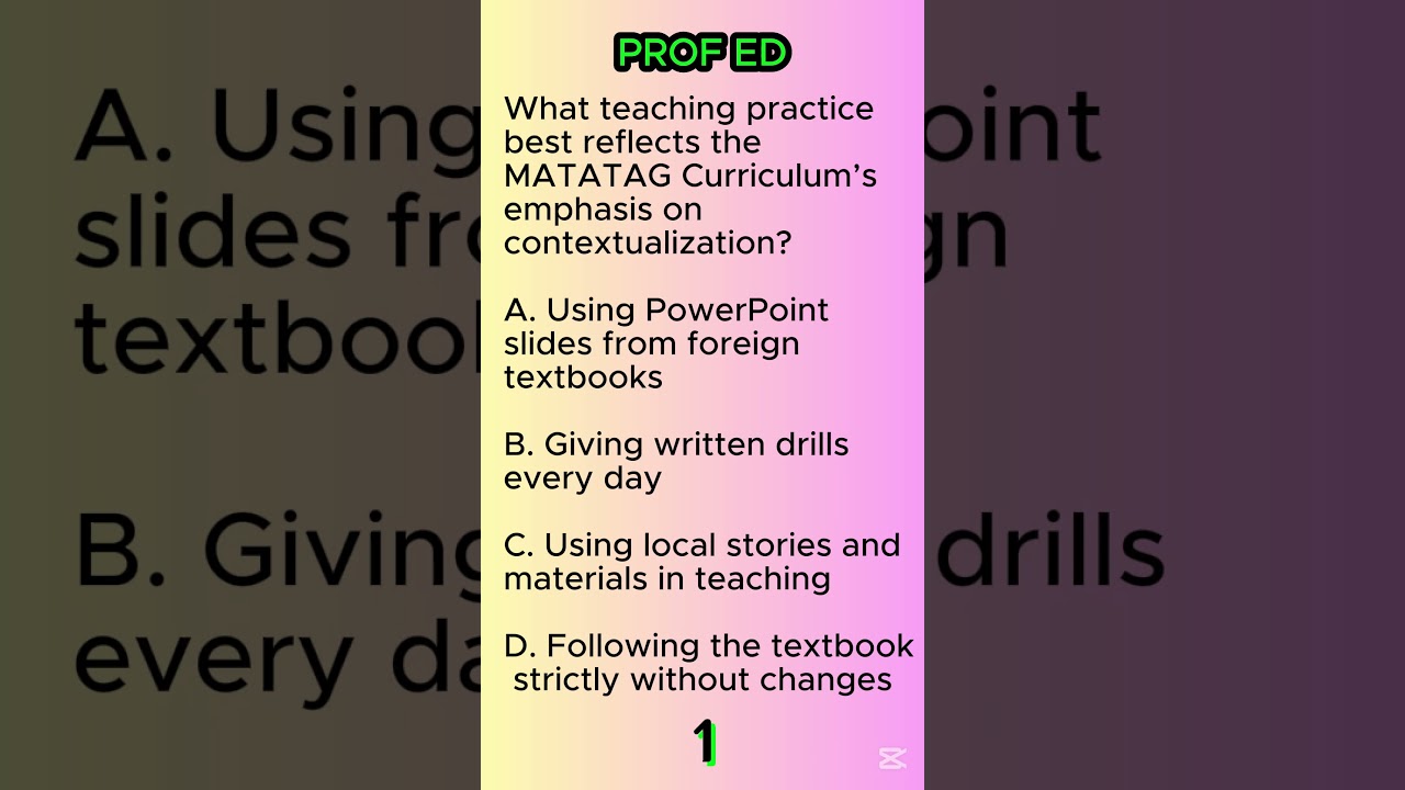 MATATAG Curriculum Prof Ed Question | LEPT SEPTEMBER 2025  #futurelpt #lept #letreviewer