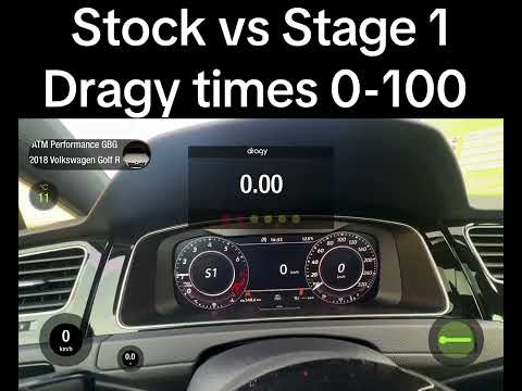 VW Golf R MK7.5 Stage 1 380hp Launch control dragy 0-100