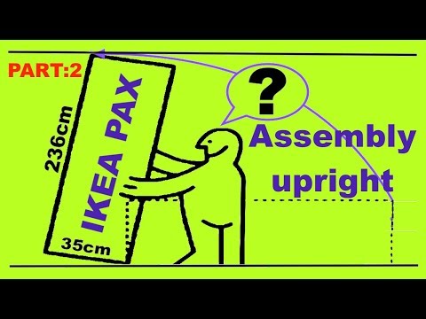 Part of a video titled IKEA PAX WARDROBE assembly upright - YouTube