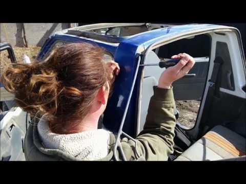 How to switch a Tracker soft top to a hard top...Kimberly shows you how...PART 1
