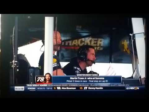 Truex jr and Cole Pern out smart the no.4 at sonoma