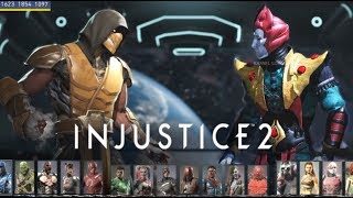 INJUSTICE 2 - ALL Mortal Kombat Characters REFERENCE - Shinnok Quan chi Scorpion Johnhy MK11