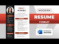 How To Make A Resume In Word Modern Resume Format CV For Job