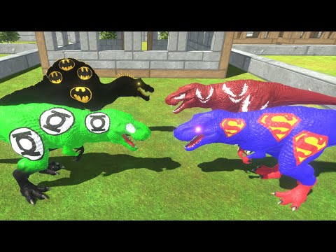 CARNAGE & SUPERMAN T-REX DEATH RUN - Animal Revolt Battle Simulator