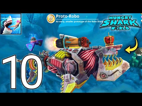 NEW PROTO-ROBO SHARK IN HUNGRY SHARK WORLD -  UNLOCKING NEW SHARK - GAMEPLAY MOD MENU PART 10.