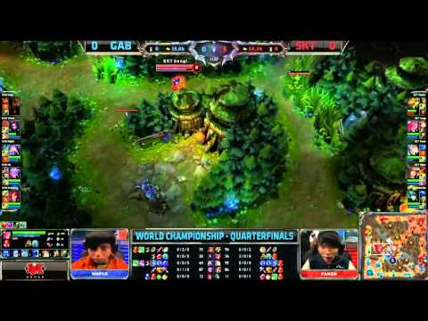 SKT vs GAB Worlds Quarterfinals D2 G2   SKT T1 vs Gamania Bears S3 World Championships Game 2