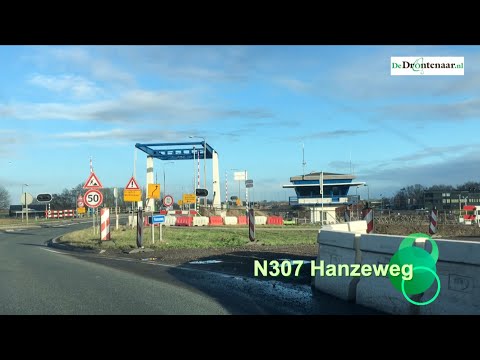 N307 Dronten - Kampen tijdens werkzaamheden Roggebot