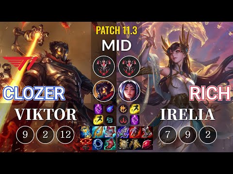 T1 Clozer Viktor vs Rich Irelia Mid - KR Patch 11.3