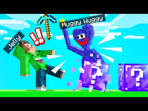 Insane MINECRAFT Lucky Block Race with Jelly & POPPY PLAYTIME!
