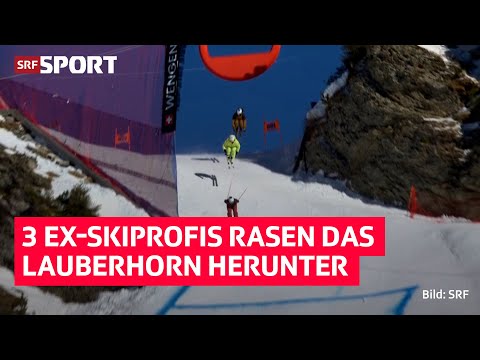 Feuz, Berthod, and Neureuther race down the Lauberhorn 💨| SRF Sport