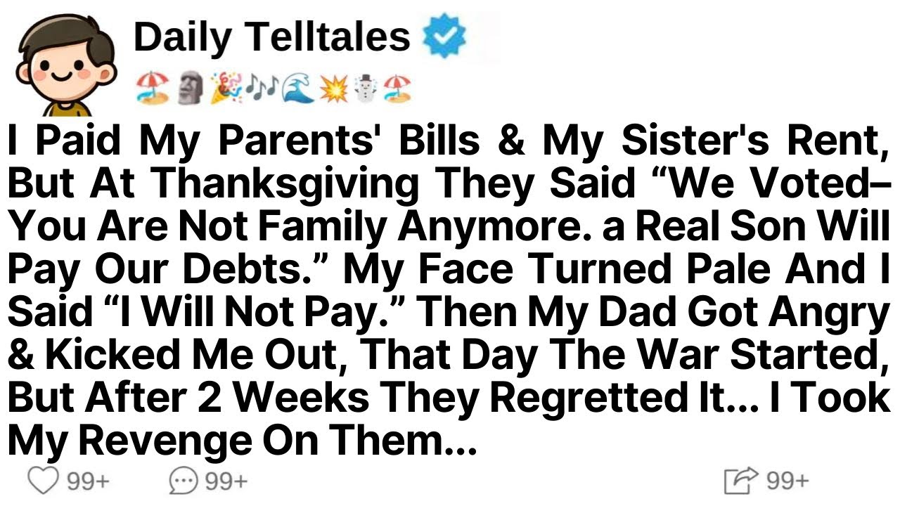 I Paid My Parents' Bills & My Sister's Rent, But At Thanksgiving They Said “We Voted–You Are Not..