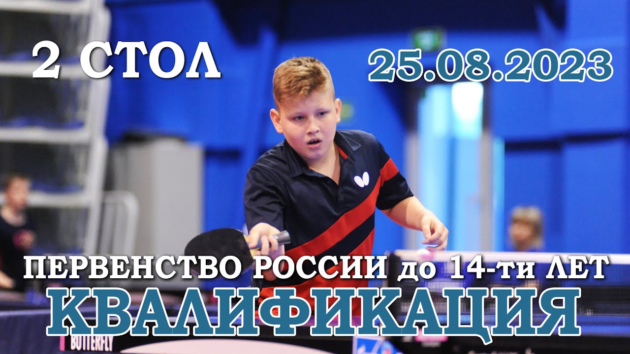 Первенство России до 14-ти лет. Квалификация. Стол 2. 25.08.2023 г.