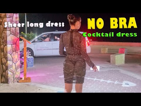 ✅ NO BRA sheer long cocktail dress [2023]