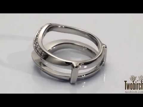 0.34ct. Open Knife Edge Wedding Ring Guard - TwoBirch TB-GUARD-0060-WG-F