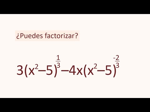 FACTORIZACIÓN DE UNA EXPRESIÓN ALGEBRAICA CON EXPONENTES QUE SON FRACCIONES. Matemáticas Básicas