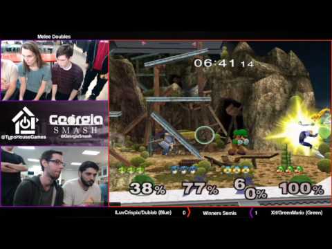 GB 2/11/2017 - ILuvCrispix/Dublat (Blue) vs Xif/GreenMario (Green) - Melee Doubles Winners Semis