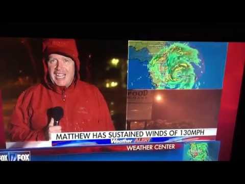Fox News weatherman scared by hurricane lightening