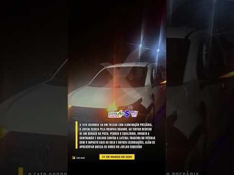 Colisão de pickup e bicicleta na RO 471 Deixa adolescente de 17 anos ferido