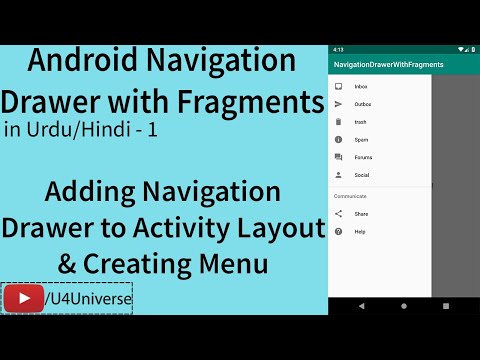 Navigation Drawer with Fragments-1 | Creating Menu & Adding Navigation Drawer to Activity Layout