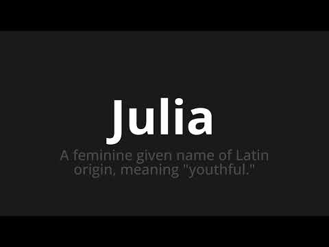 How to pronounce Julia