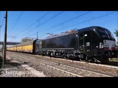 VECTRON 191 CON CARRI CHIUSI PER TRASPORTO AUTO A SECUGNAGO (LODI) MART. 30 - 4 - 2019