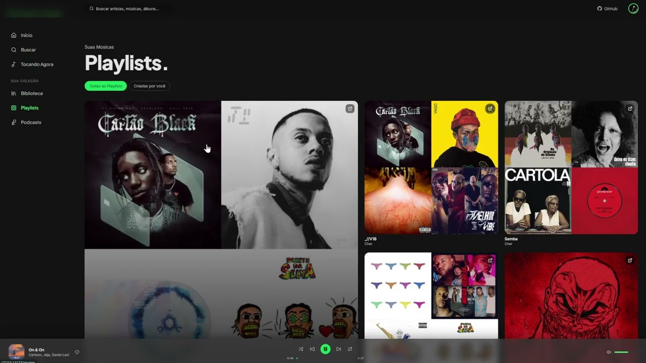 Demonstração do Spotify Profile Viewer