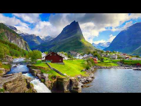 Flam NORWAY 🇳🇴 Norway Walking Tour 🌸 Beautiful Village in Europe 4K 🌞 Summer 60fps