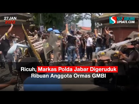 Ricuh, Markas Polda Jabar Digeruduk Ribuan Anggota Ormas GMBI