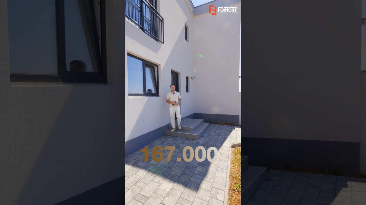Duplex modern, predare la cheie, toate utilitatile - asfalt - Mosnita - Video