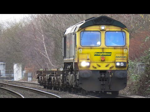 Freightliner Class 66 No. 66596 on 6E53 Crewe Basford Hall - Hunslet Yd @ Denton on 08.01.2020 - HD