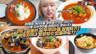 ENG) 🔥도전 먹방🔥 1박2일 동안 강릉 초당 순두부 마을 투어!! 과연 몇 군데나 돌아다녔을까요?