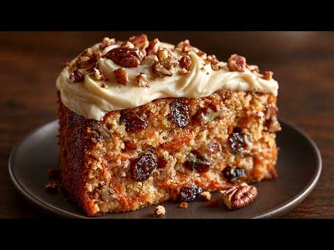 Carrot Cake with Cream Cheese Frosting and Orange Syrup