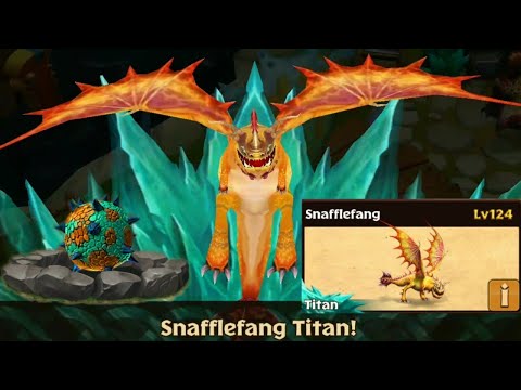 SNAFFLEFANG Max Level 124 titan mode//Common Dragon//Dragons Rise of Berk