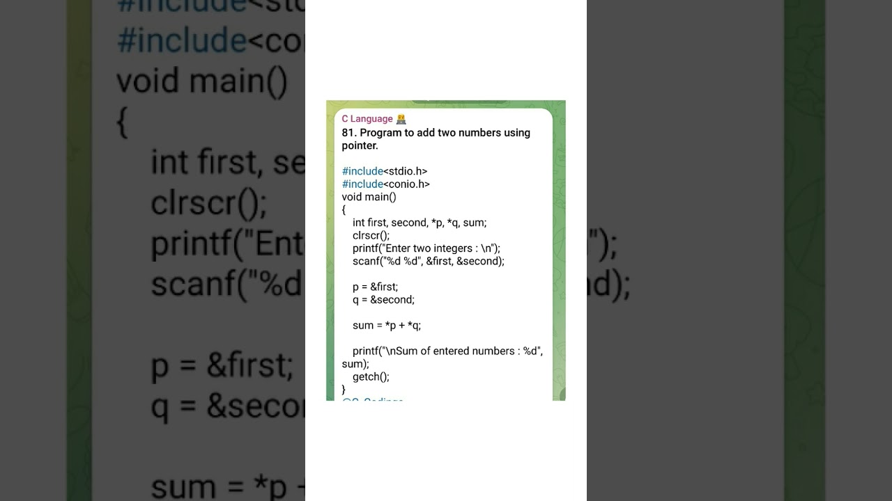 #computer#c programming #Sum of two number using pointer#program#important#dca#pgdca#ccdl