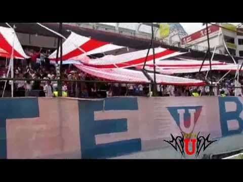 "Vamos Liga hoy te venimo' a ver" Barra: Muerte Blanca &bull; Club: LDU