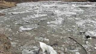 preview picture of video 'Red River Ice Break, April 9, 2008'
