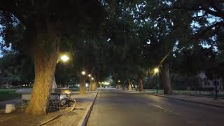 UC Davis Walking POV: A walk on empty UC Davis campus at sunset July 2021