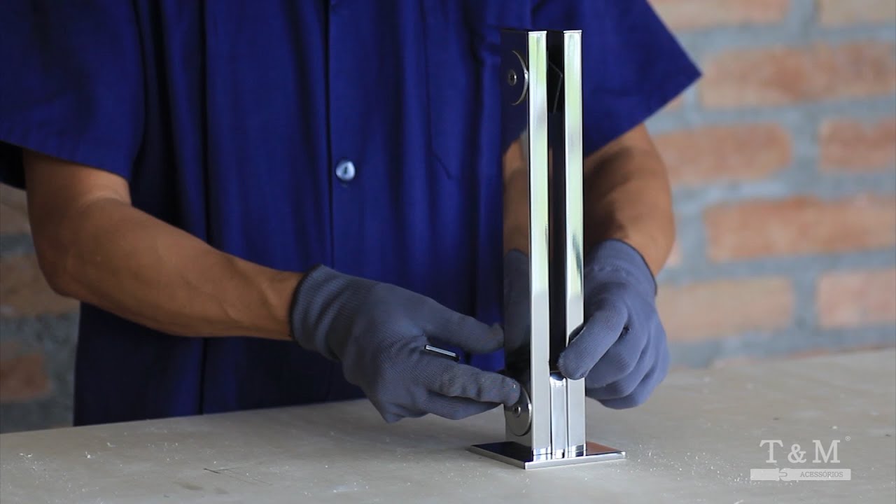 Torre de INOX T&M TQ300 para Guarda-Corpo de Vidro