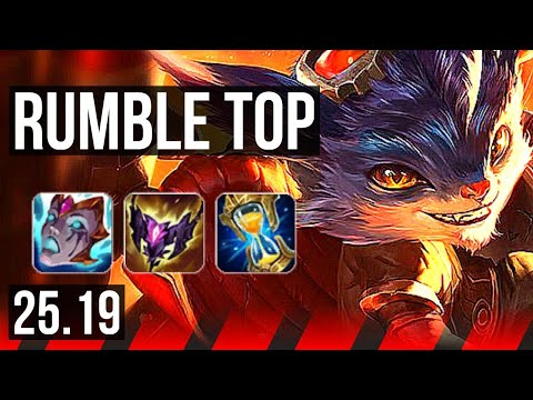 RUMBLE vs TRYNDAMERE (TOP) | Quadra, 53k DMG, Dominating | KR Master | 25.19