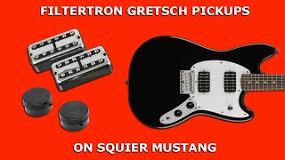 Video thumbnail for FILTERTRON Gretsch Pickups on Squier MUSTANG | Installation and Demo by Stamatis Stabos