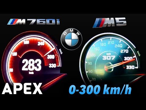 2018 BMW M5 vs. BMW M760Li - Acceleration Sound 0-100, 0-300 km/h | APEX