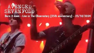 Download lagu Burn it down - Avenged sevenfold - Live in the observatory (25th anniversary) mp3