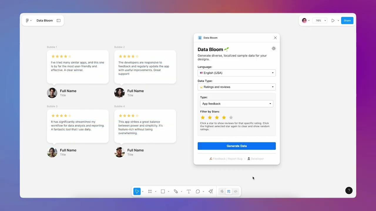 Data Bloom Figma plugin demo