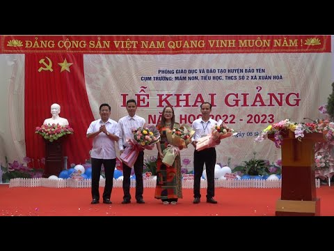 Chủ tịch UBND huyện Bảo Yên Tô Ngọc Liễn dự lễ khai giảng năm học mới tại cụm trường Mầm non, Tiểu học, THCS số 2 Xuân Hòa