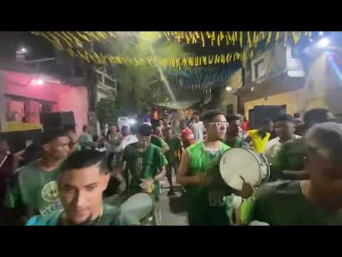 Sábado 17/12/2022 bateria Furacão na festa do bloco indomáveis 💚🤍🥁