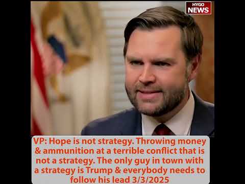 VP Vance: 'Hope Is Not a Strategy' -- Biden Threw Money at Ukraine; 'The Only Guy With a Strategy Is Trump'