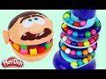 Feeding Mr Play Doh Head Dubble Bubble Rainbow Gumballs
