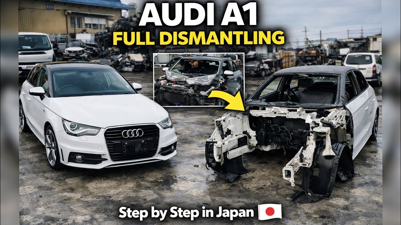 Audi A1 Full Dismantling Process – Used Parts Removal for export #japan #export 