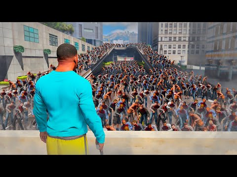 SOBREVIVENDO AO MAIOR ATAQUE ZUMBI DO GTA 5 (absurdo!)