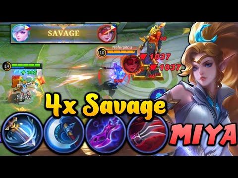 Miya Best Build To Get 4x Savage in Ranked Game! | Top 1 Global Miya